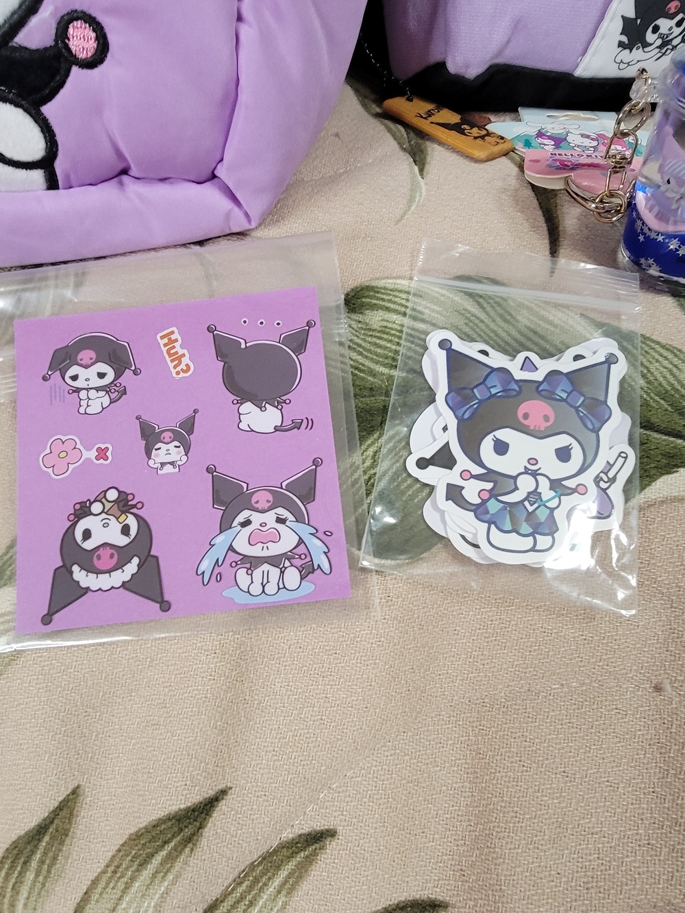 822- Sanrio Kuromi Purple Quilted Tote Bag Set - Picture 15 of 16